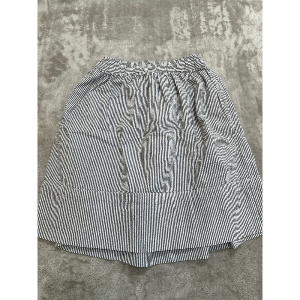 Blu Pony Vintage Skirt Girls/Juniors Size 7‎ Gray White Pinstriped Elastic Waist